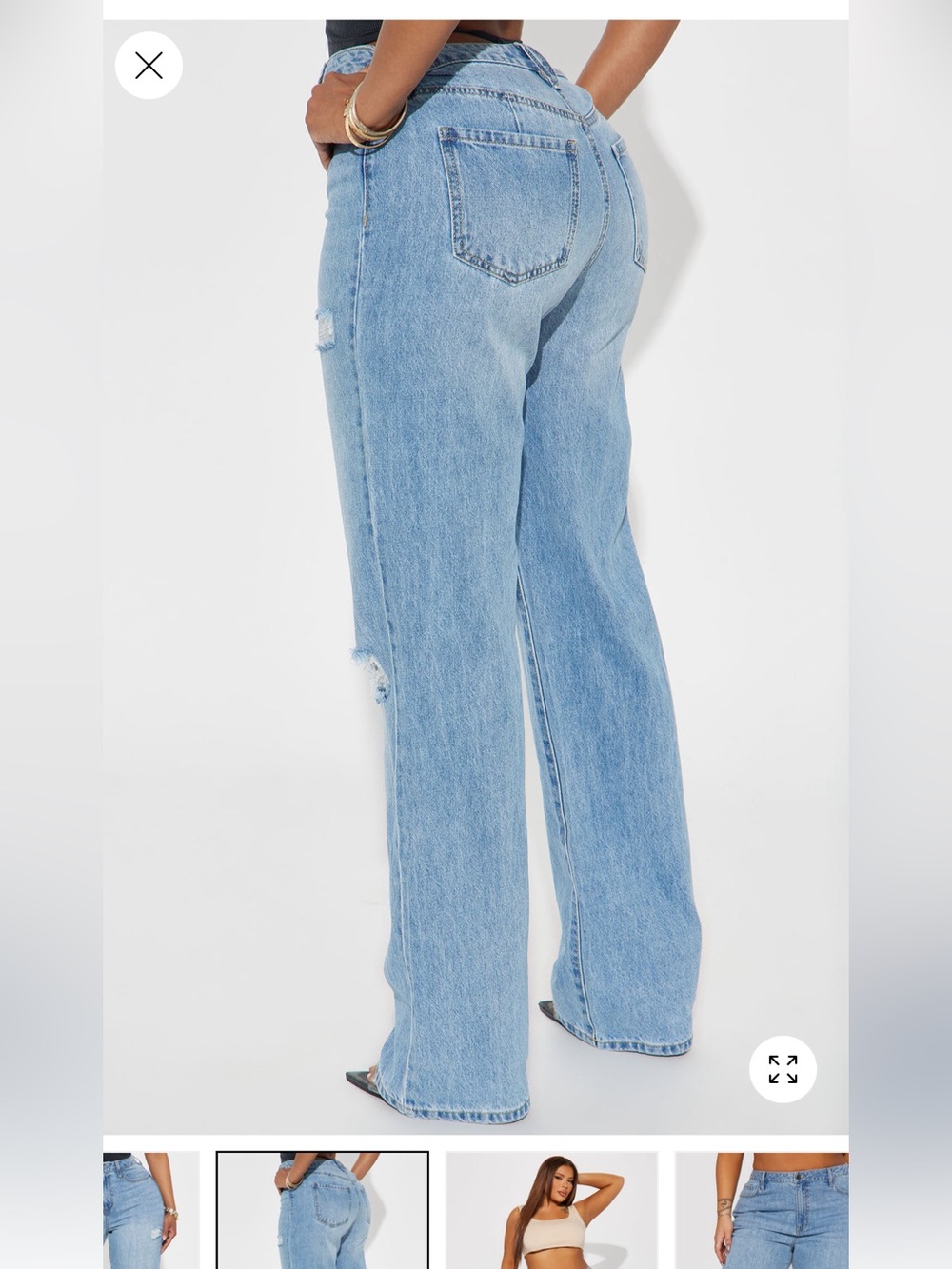 Fashion Nova Light Blue High-Rise Straight-Leg Jeans - Picture 3 of 3